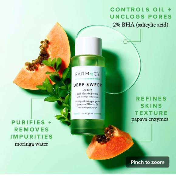 NEW Farmacy
Deep Sweep 2% BHA Pore Cleaning Toner with Moringa + Papaya - Picture 3 of 7
